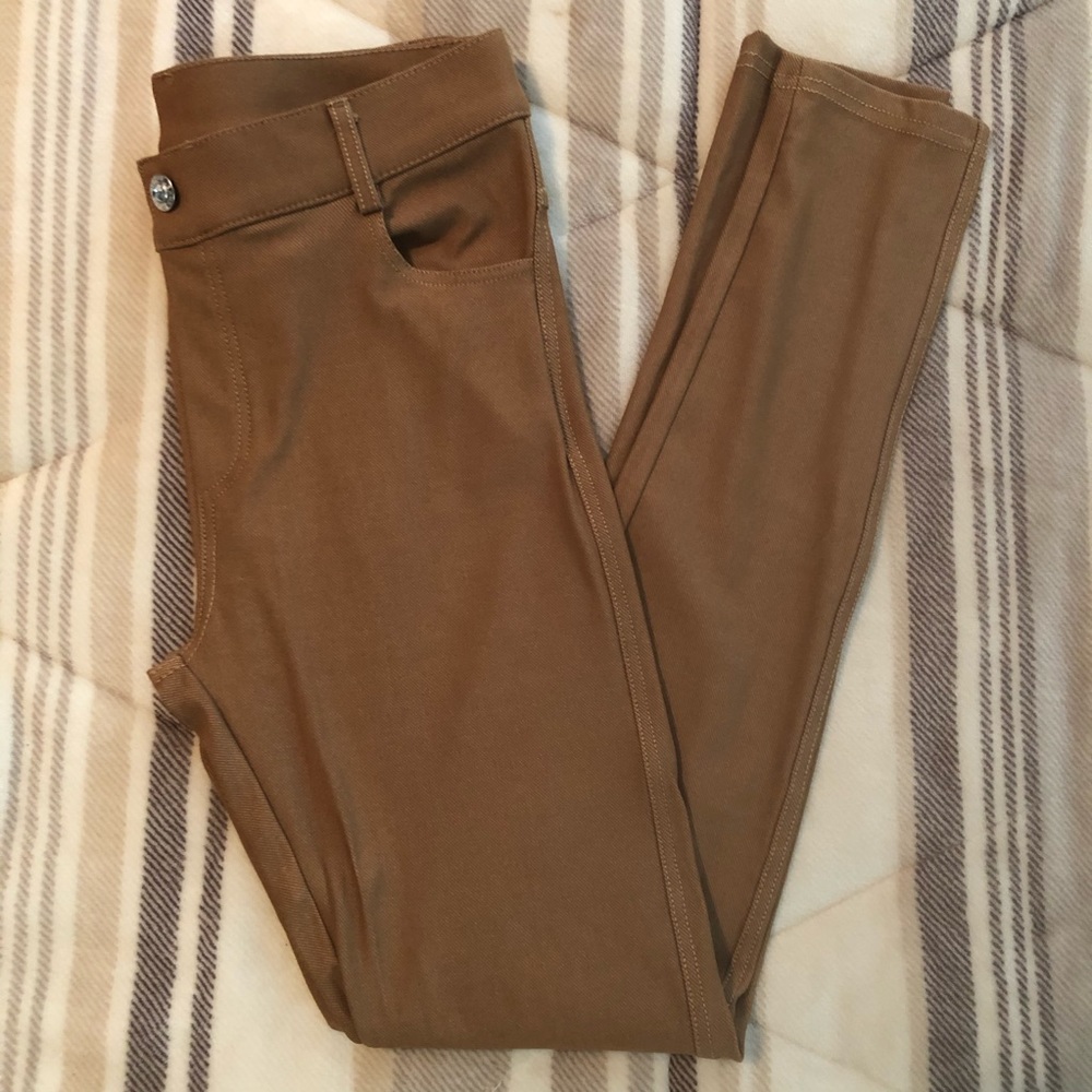 Camel colored skinny pants